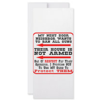 My Neighbor Wants To Ban All Guns Rack Cards