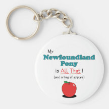 My Newfoundland Pony is All That! Funny Pony Keychain