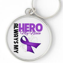 My Niece Always My Hero - Purple Ribbon Keychain