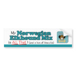 My Norwegian Elkhound Mix is All That! Bumper Sticker