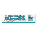 My Norwegian Elkhound Mix is All That! bumper stickers