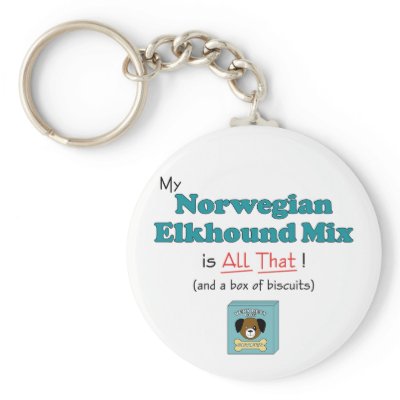 My Norwegian Elkhound Mix is All That! Keychain by muttybuddy