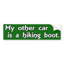 My Other Car is a Hiking Boot Bumper Stickers