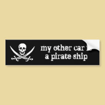 my other car is a pirate ship bumper stickers