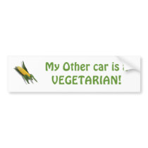 My Other Car is a Vegetarian Bumper Sticker bumper stickers by www_MoodyOnes_net My Other Car is a Vegetarian Bumper Sticker bumper stickers