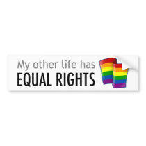 My Other Life Rainbow Light Bumper Sticker bumper stickers