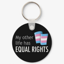 My Other Life Trans Round Dark Keychain