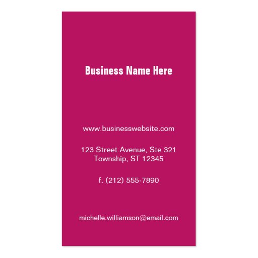 My Other Phone - Fuchsia Business Cards (back side)