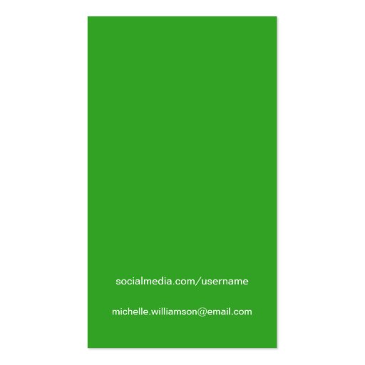 My Other Phone - Green Personal Calling Cards Business Cards (back side)