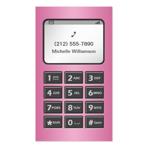 My Other Phone - Pink Business Cards (front side)