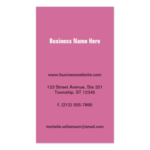 My Other Phone - Pink Business Cards (back side)