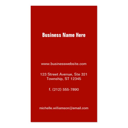 My Other Phone - Red Business Cards (back side)