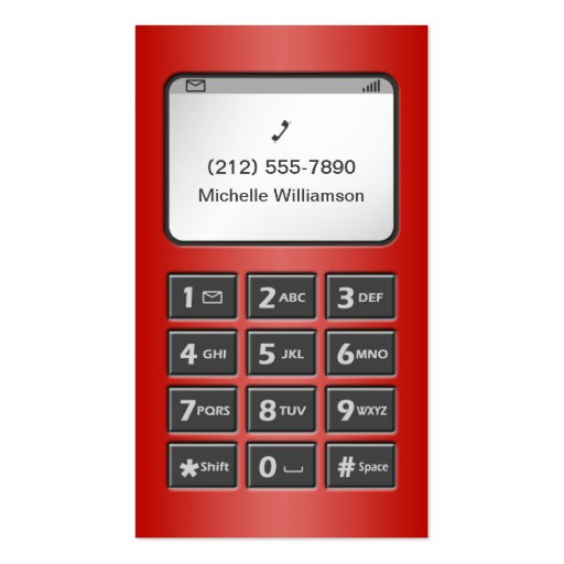 My Other Phone - Red Personal Calling Cards Business Card Template