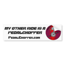 My Other Ride is a PedalChopper- Red logo Bumper Stickers