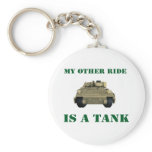 My Other Ride Is A Tank 3 Keychains