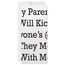 My Parents Will Kick Anyone's @ss If They Mess Wit Full Color Rack Card