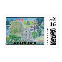 My pastel painting, Save the planet! postage