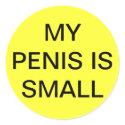 MY PENIS IS SMALL stickers by paleprudence MY PENIS IS SMALL stickers