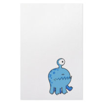my pet cyclops monster blue personalized stationery