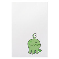 my pet cyclops monster green customized stationery