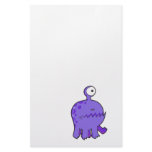 my pet cyclops monster purple stationery