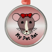 My Pet Rat (w/Red Bow) Ornaments