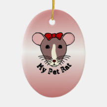My Pet Rat (w/Red Bow) Ornaments
