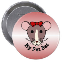 My Pet Rat (w/Red Bow) Pin