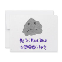 My Pet Rock Died! invitations by loudesigns My Pet Rock Died! invitations