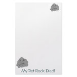 My Pet Rock Died! Stationery Design