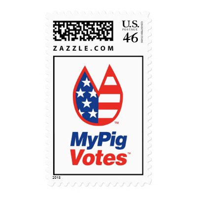 My Pig Votes USA Stamp by MyDogVotes