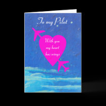 My Pilot Valentine-pink heart in sky cards