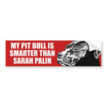 MY PIT BULL IS SMARTER BUMPERSTICKER by AntiPalin MY PIT BULL IS SMARTER BUMPERSTICKER