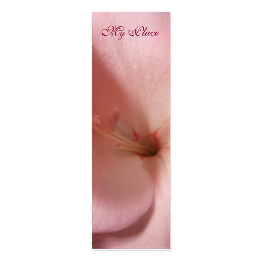 My Place Gladiola Book Mark Business Cards (front side)