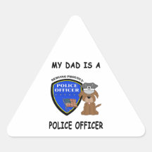 My Police Dad Triangle Sticker