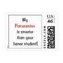 My Pomeranian is smarter... Postage Stamps