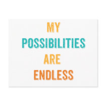 My Possibilities are endless Affirmation Postcard