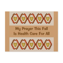 My Prayer This Fall Is Health Care For All postcards
