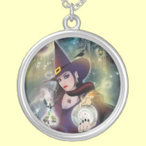 My Pretty - Witch Silver Round Pendant Necklace necklaces
