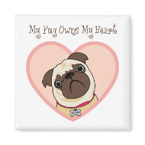 My Pug Owns My Heart Magnets by designsbydandy My Pug Owns My Heart Magnets