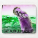 MY PURPLE PENGUIN mousepads by Cherubtree MY PURPLE PENGUIN mousepads