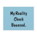 My reality check bounced postcards by Tamathaa My reality check bounced postcards