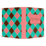 My Recipes Argyle Pattern Cookbook Binder