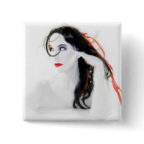 My Red Melancholy Button Square