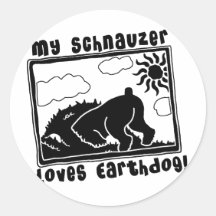 My Schnauzer Loves Earthdog Sticker