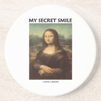 My Secret Smile (da Vinci's Mona Lisa) Beverage Coaster