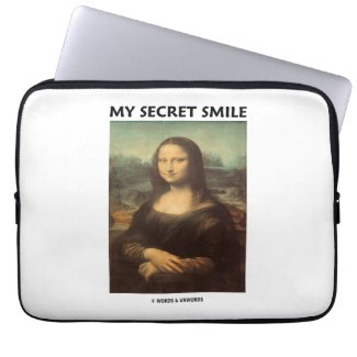 My Secret Smile (da Vinci's Mona Lisa) Laptop Computer Sleeves