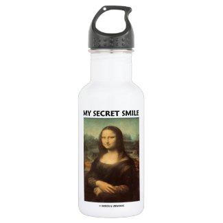My Secret Smile (da Vinci's Mona Lisa) 18oz Water Bottle