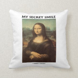My Secret Smile (da Vinci's Mona Lisa) Throw Pillow