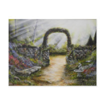 My side yard~ Oil Painting Post Card